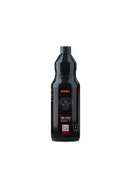 ADBL Tire Coat dressing do opon – butelka produktu, efekt matowy i satynowy na oponie