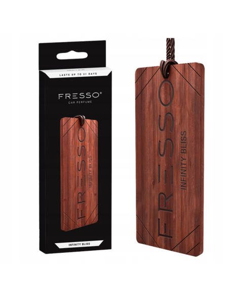 Fresso Infinity Bliss drewniana zawieszka zapachowa do samochodu o świeżym, harmonijnym aromacie