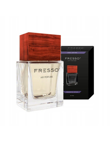 Fresso Magnetic Style perfumy samochodowe 50 ml w szklanym flakonie z drewnianą nasadką do aplikacji punktowej