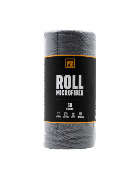 Work Stuff Roll Microfiber mikrofibry na rolce 30x30cm 50szt szara rolka detailing
