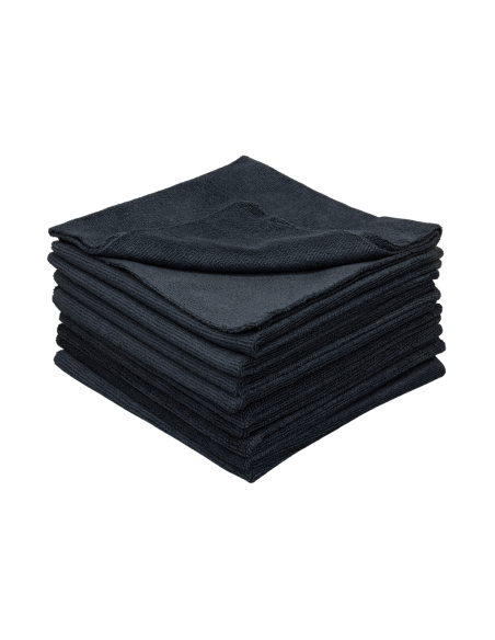 ZviZZer Microfiber Cloth Black czarne mikrofibry bezszwowe 40x40 cm 300 GSM zestaw 10 sztuk do detailingu lakieru