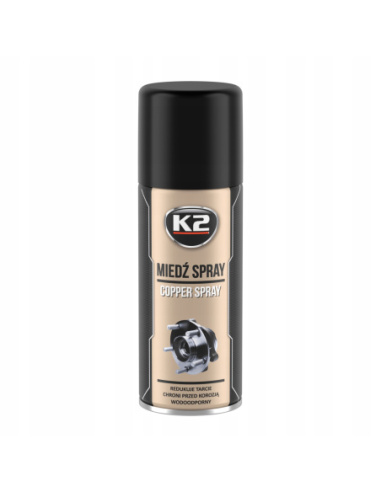 K2 W122 smar miedziany w sprayu 400 ml do zabezpieczenia połączeń metalowych przed korozją
