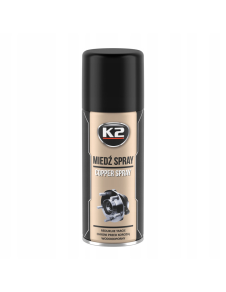 K2 W122 smar miedziany w sprayu 400 ml do zabezpieczenia połączeń metalowych przed korozją