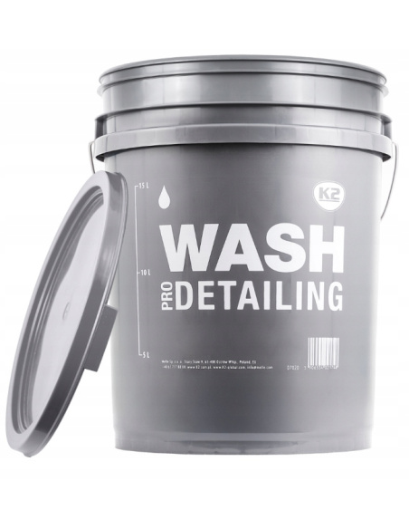 Wiadro K2 WASH do mycia auta 20 l szare z tworzywa HDPE do metody dwóch wiader