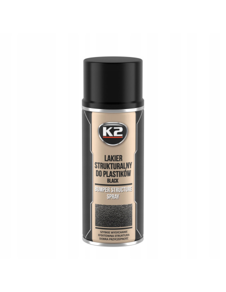K2 Bumper lakier strukturalny do czarnych plastików zewnętrznych spray 400 ml