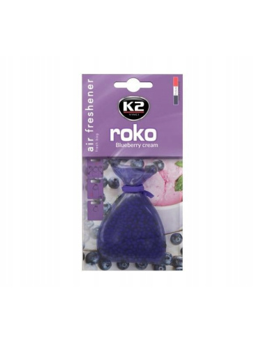 K2 Roko Blueberry Cream woreczek zapachowy 20g z granulkami zapachowymi do samochodu i wnętrz