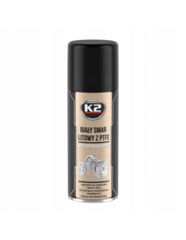 K2 Pro biały smar litowy z PTFE w sprayu 400 ml do smarowania prowadnic, łańcuchów i łożysk