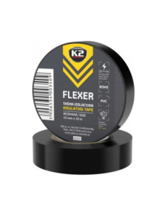K2 Flexer czarna taśma izolacyjna PVC 15 mm x 10 m do zabezpieczania instalacji elektrycznych