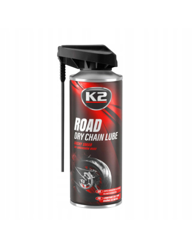 K2 Road Dry Lube suchy smar do łańcucha rowerowego i motocyklowego aerozol 400 ml