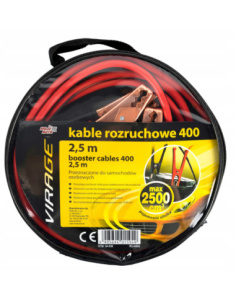 Kable rozruchowe Moje Auto 400A 2,5m z zaciskami krokodylek do awaryjnego rozruchu silnika