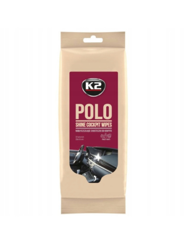 K2 Polo Shine Wipes chusteczki do czyszczenia i nabłyszczania kokpitu 24 sztuki opakowanie