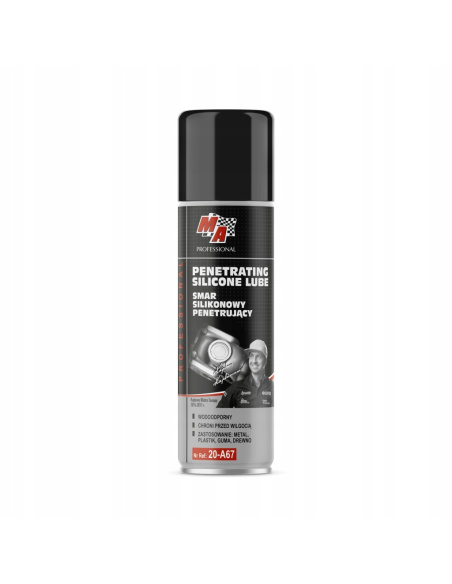 Smar silikonowy penetrujący Moje Auto MA Professional 20-A67 w aerozolu 200 ml do konserwacji gumy i plastiku