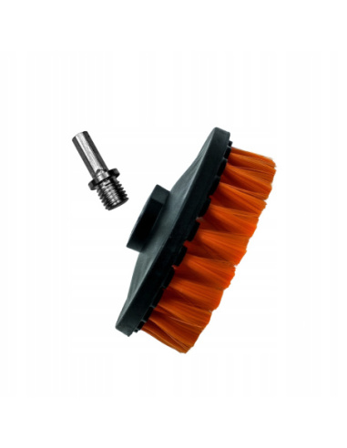 Szczotka ADBL Twister miękka do tapicerki na wkrętarkę 125 mm z adapterem M14