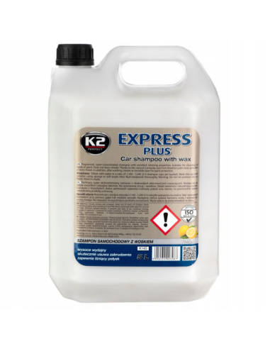 K2 Express Plus szampon samochodowy z woskiem Carnauba 5 litrów — opakowanie produktu