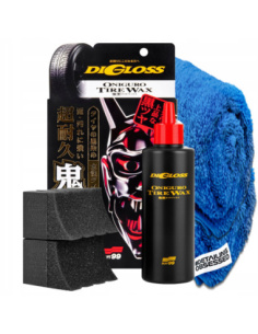 Soft99 DiGloss Black Devil Tire Wax wosk do opon z karnaubą w pojemniku 200 ml z dwoma aplikatorami Pitasupo