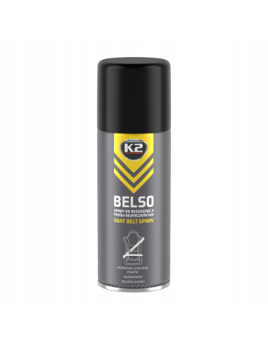 K2 Belso spray do regeneracji pasów bezpieczeństwa 400 ml — butelka z aplikatorem aerozolowym