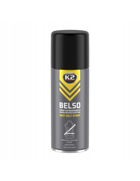 K2 Belso spray do regeneracji pasów bezpieczeństwa 400 ml — butelka z aplikatorem aerozolowym