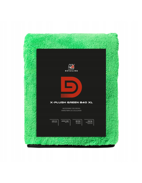 MA Professional X-Plush Green ręcznik mikrofibrowy do osuszania lakieru 840 gsm XL 60×90 cm