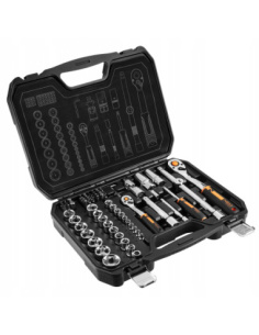 Zestaw kluczy nasadowych NEO Tools 10-054 73 elementy w walizce z nasadkami 1/2 i 1/4 cala