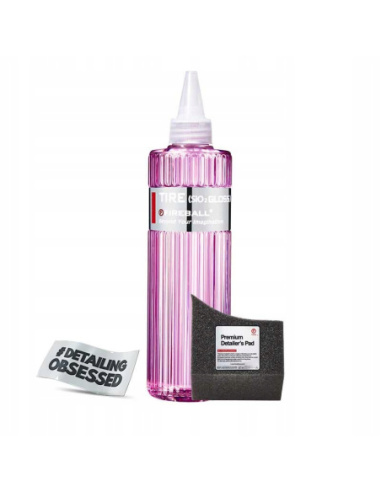 Fireball Tire Gloss 500 ml — hydrofobowy dressing do opon z SiO2 w czerwonej butelce z atomizerem