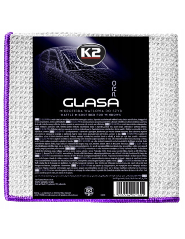 K2 Glasa Pro mikrofibra waflowa do czyszczenia szyb samochodowych 40x40 cm 320 gsm