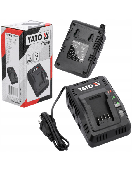Ładowarka Yato YT-828498 do akumulatorów 18V z prądem ładowania 2,2A i systemem monitorowania temperatury