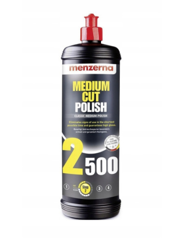 Menzerna MCP 2500 Medium Cut Polish pasta polerska 1 litr w białym opakowaniu do korekty lakieru samochodowego