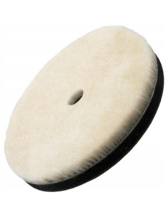 Flexipads Pro Wool pad polerski wełniany 135 mm z naturalnym krótkim włosiem na gąbce do korekty lakieru