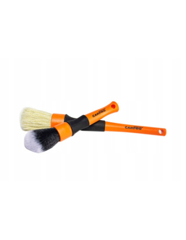 CarPro Detailing Brushes – zestaw dwóch profesjonalnych pędzli detailingowych z naturalnym i syntetycznym włosiem