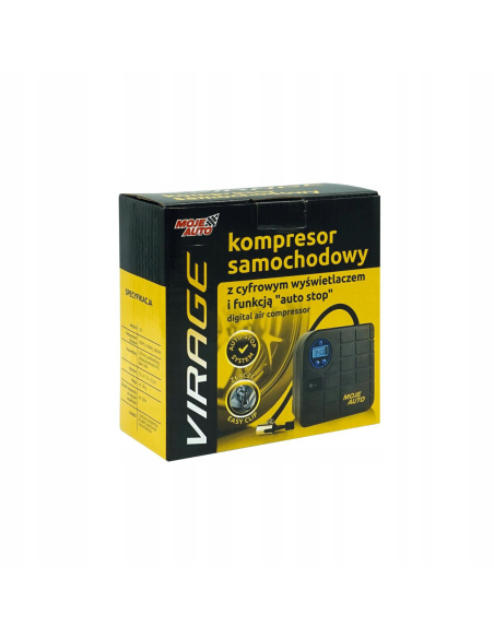 Kompresor samochodowy Moje Auto 93-105 12V z wyświetlaczem cyfrowym i funkcją Auto Stop do pompowania opon