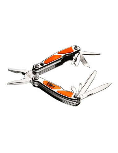 Multitool mini NEO Tools 01-027 z LED 10 funkcji — kompaktowe narzędzie warsztatowe ze stali 420