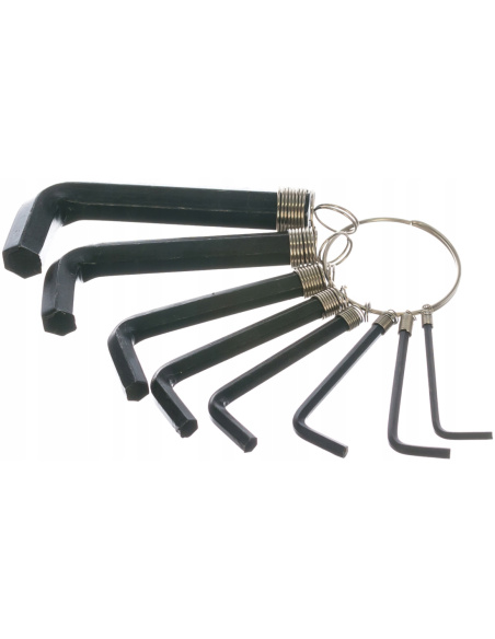 Klucze sześciokątne imbusowe Top Tools 35D055 zestaw 8 sztuk 2-10 mm na metalowym kółku ze sprężynkami kształt L