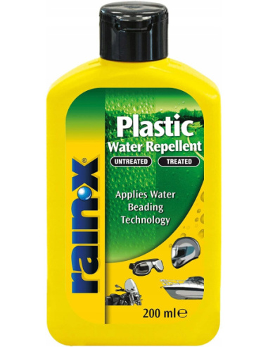 Rain-X 84199200 niewidzialna wycieraczka w płynie do tworzyw sztucznych 200 ml — ochrona szyb kasków motocyklowych