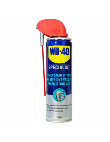 Smar biały litowy WD-40 Specialist 250 ml — spray do przegubów i prowadnic metalowych