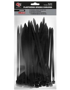 Opaska kablowa Moje Auto 7,6x200 mm czarna PA66 – zestaw 50 sztuk