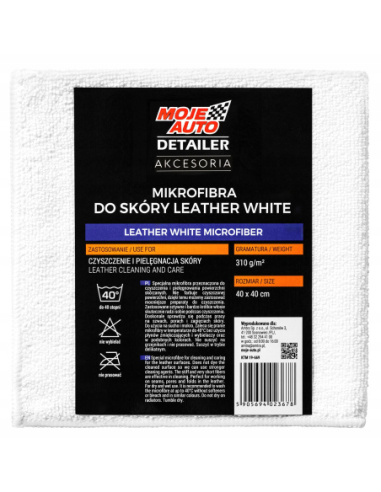 Mikrofibra do skóry Detailer Leather White — Moje Auto | Kucar