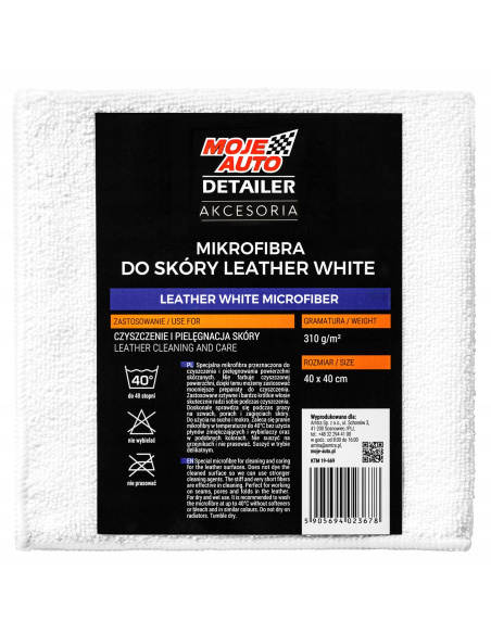 Mikrofibra do skóry Detailer Leather White — Moje Auto | Kucar