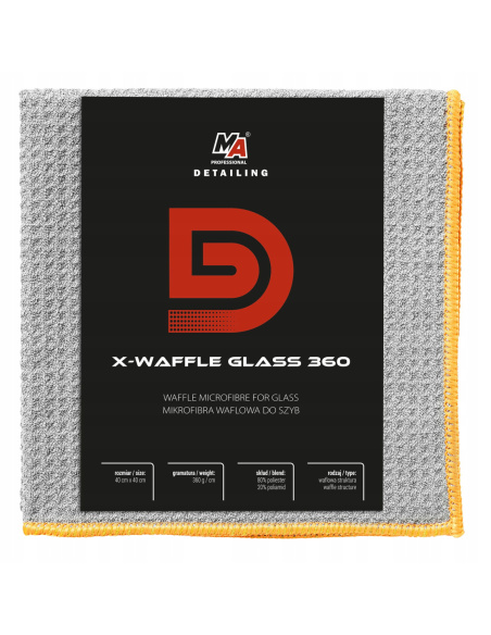 Mikrofibra waflowa do szyb X-WAFFLE GLASS 360 GSM MA Professional 40x40 cm