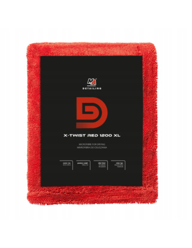 MA Professional Detailing X-TWIST RED 1200GSM XL ręcznik do osuszania mikrofibra 60x90 cm