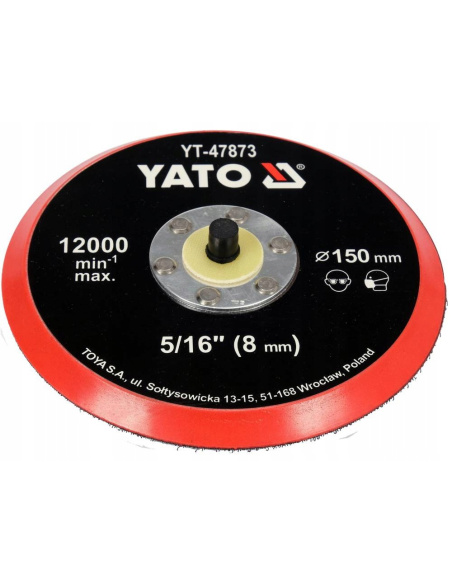 Talerz polerski Yato YT-47873 150 mm z rzepem i gwintem 5/16 cala – nośnik padów do polerki