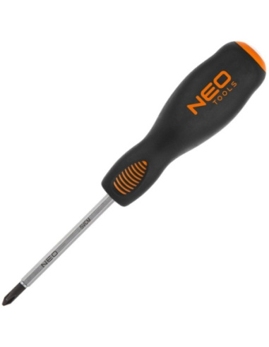 Wkrętak krzyżowy Neo Tools PH2 100 mm z uchwytem TPR i magnetyczną końcówką ze stali S2