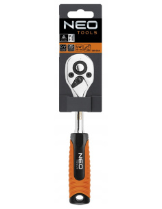 Grzechotka prosta NEO 08-504 1/4" 150mm 45 zębów stal CrV CrMo narzędzie ręczne montażowe