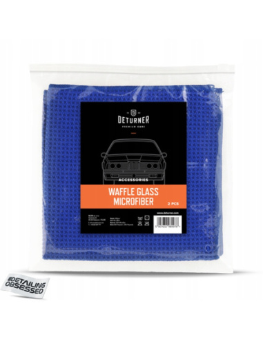 Deturner Waffle Glass Microfiber mikrofibra waflowa do szyb 40x40cm zestaw 2 sztuk