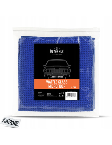 Deturner Waffle Glass Microfiber mikrofibra waflowa do szyb 40x40cm zestaw 2 sztuk