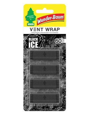 Wunder-Baum Black Ice odświeżacz samochodowy do kratki wentylacyjnej zestaw 4 sztuk