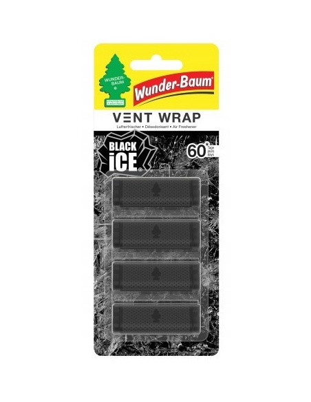 Wunder-Baum Black Ice odświeżacz samochodowy do kratki wentylacyjnej zestaw 4 sztuk