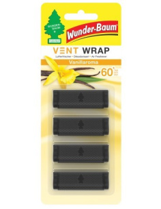 Odświeżacz do kratki nawiewu Wunder-Baum Vent Wrap Vanilla 4 szt. zapach wanilia