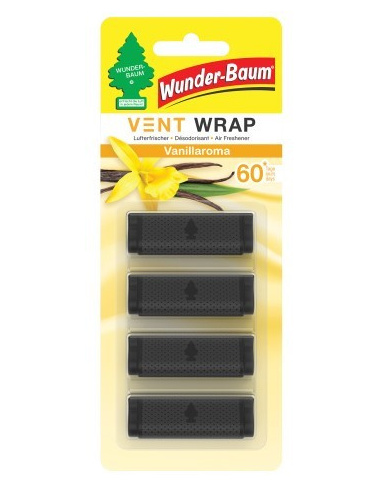 Odświeżacz do kratki nawiewu Wunder-Baum Vent Wrap Vanilla 4 szt. zapach wanilia